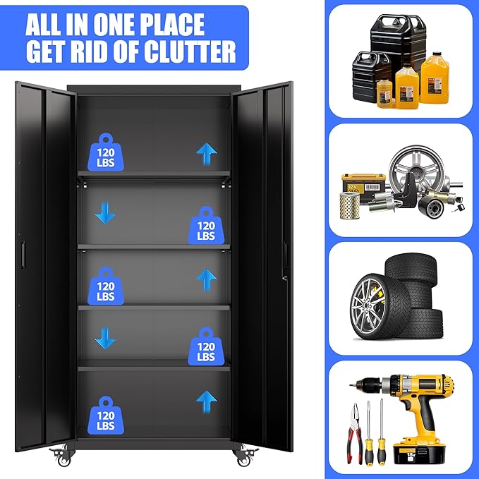 73" H×31.57" W×15.71" D Garage Storage Cabinet - Image 7