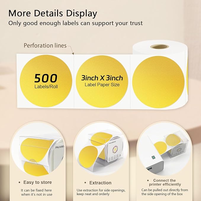 3 X 3 Inch Round Thermal Labels Circle Color Coding Labels Printable Waterproof - Image 4