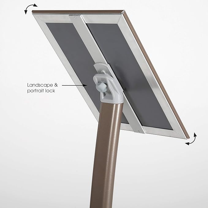 M&T Displays Curved Menu Board, 11x17 Pedestal Sign Holder Earth Color Floor - Image 3