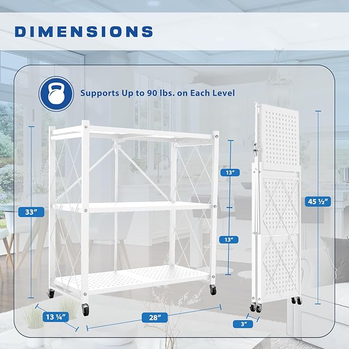 Lifetime Home 3-Tier Foldable Storage Shelf - Image 2