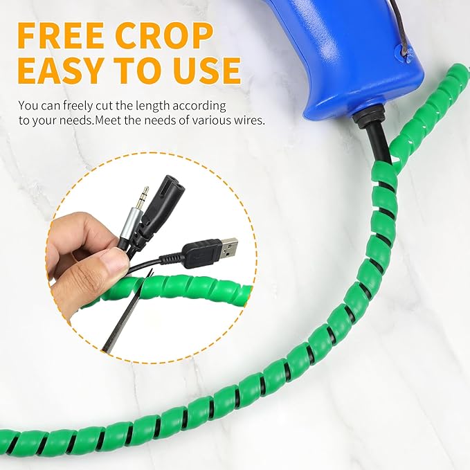 Spiral Cable Wrap, 33ft Wire Protection Sleeve Cover Cable Organizer Pipe - Image 5