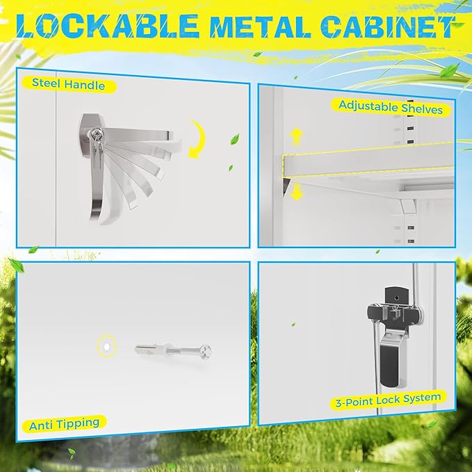 Pataku Metal Storage Cabinet, Garage Cabinet - Image 5