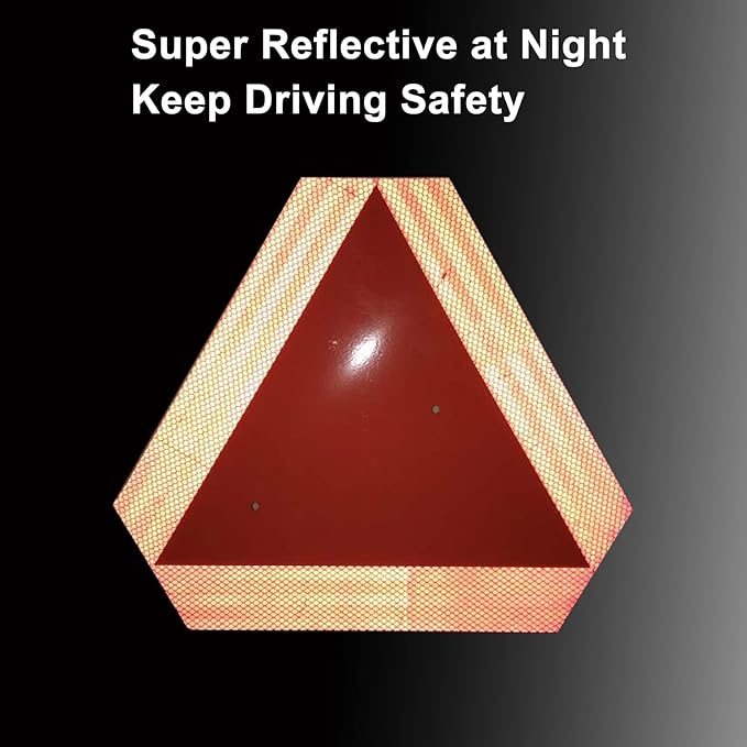 2PACK Reflective Slow Moving Vehicle Sign, Slow Moving Vehicle Triangle - Image 4
