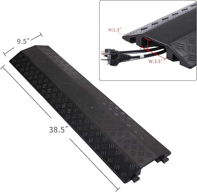 Medium 3 Pack - Floor Cord Cover Cord Protector Drop Over Drop Trak Cable Ramp - Image 2