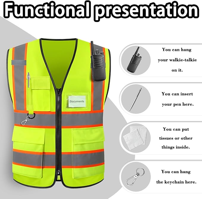 Custom Safety Vest High Visibility Reflective Vests - Image 4