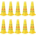 Floor Safety Cone Yellow Caution Wet Floor Sign 4 Sided Wet Cone Sign Public by Amylove