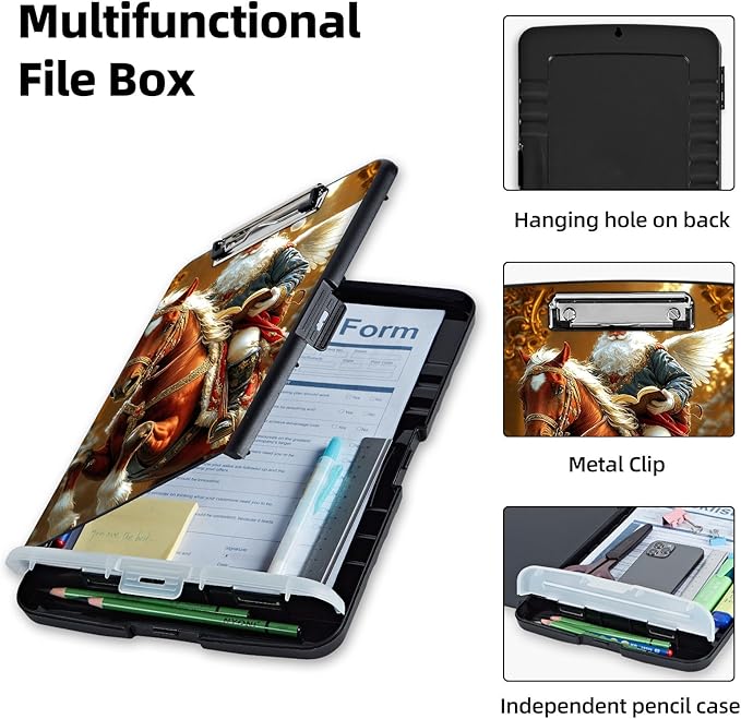 Clipboard with Storage Box & Pen Holder, Heavy Duty Clip Boards 8.5x11 - Image 3