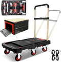 Collapsible Hand Truck w/Foldable Basket & Brake Wheel, Retractable Platform & by Warmyou