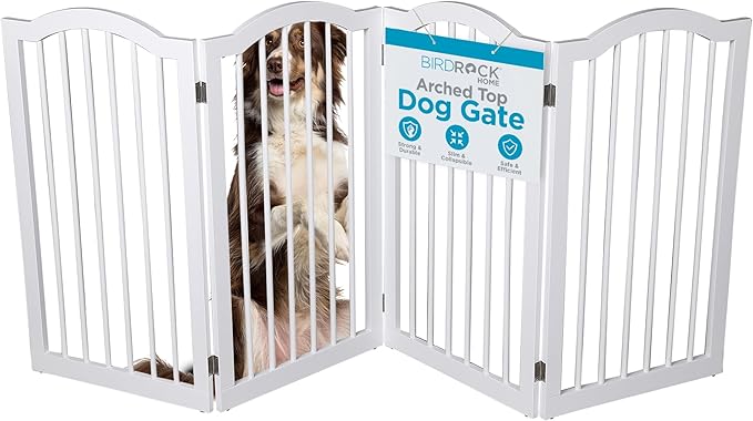 INTERNET'S BEST Arched Top Dog Gate | 4 Panel, and Porch | Portable, Extra Wide by BIRDROCKHOME