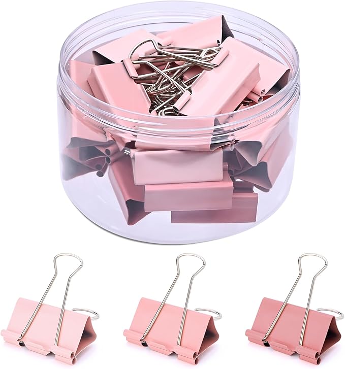 Temiary Aesthetic Binder Clips, Binding Paperwork Clamps by Temiary