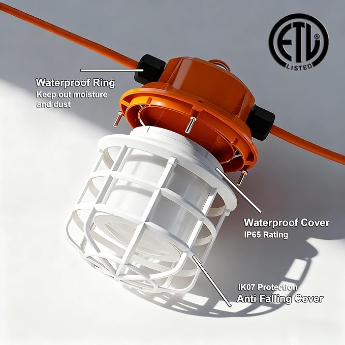 NS 100FT Construction String Lights 150W LED Industrial Grade 15000LM 5000K - Image 2
