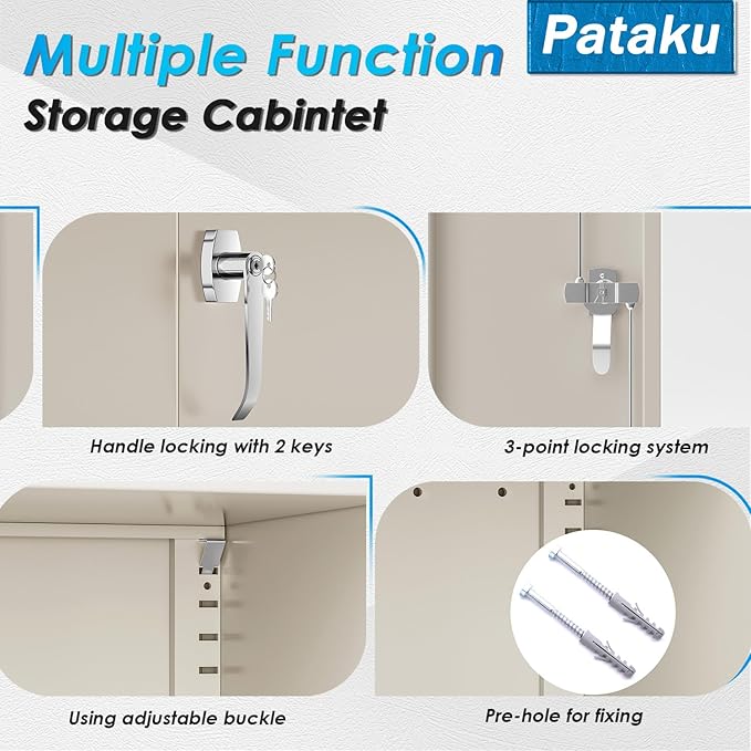 Pataku Metal Storage Cabinet, Garage Cabinet - Image 4