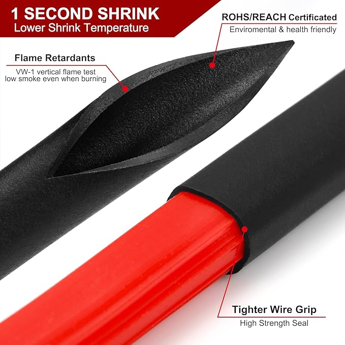 Chanzon 2:1 Ratio - 80Ft Roll - 1/8" Heat Shrink Tubing 2:1 Black Polyolefin - Image 4