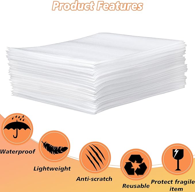 100 Pack 12'' x 16'' Cushion Foam Pouches, Moving Supplies - Image 3