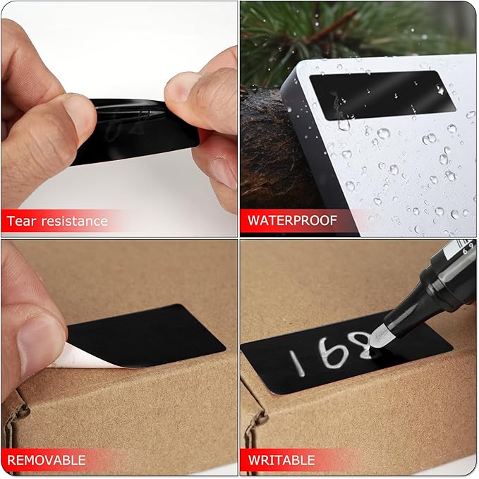 Black Rectangle Stickers 2 x 1 Inch Color Coding Labels Vinyl Roll - Image 3