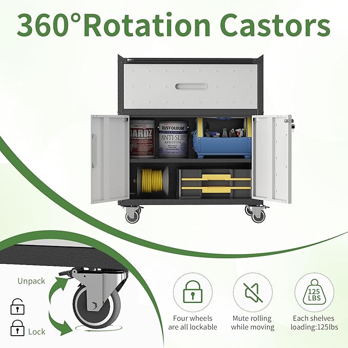 Metal Mobile Tool Storage Cabinet - Image 5