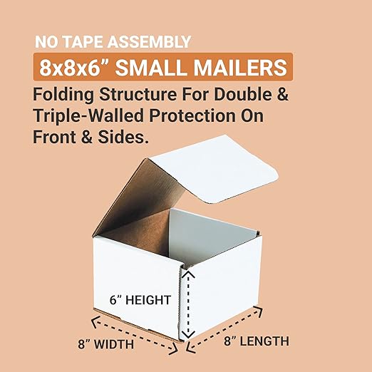 AVIDITI 8x8x6 Shipping Boxes Small Heavy Duty Corrugated Cardboard Boxes - Image 2