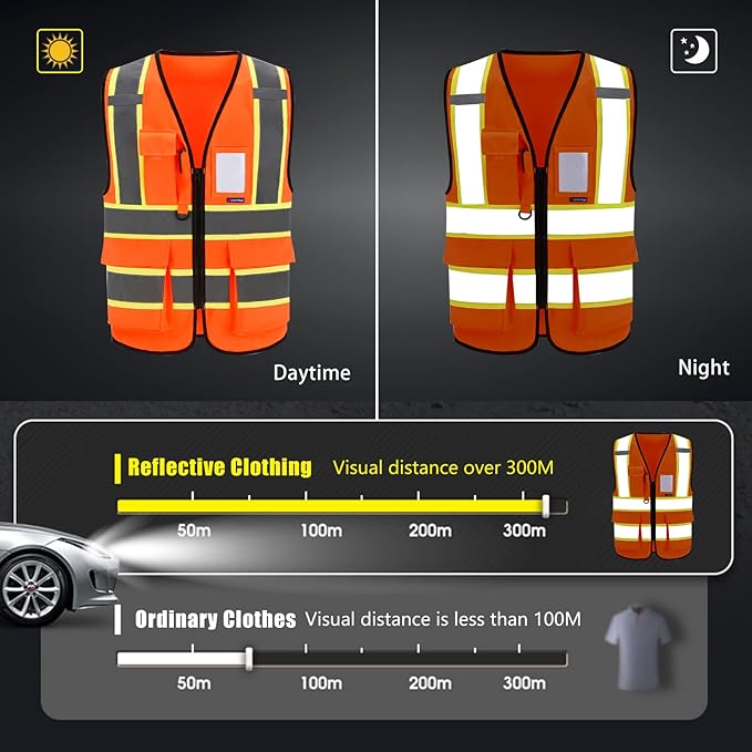 AYKRM Custom Logo Personalised Printed High Visibility Reflective 2 two tone - Image 4