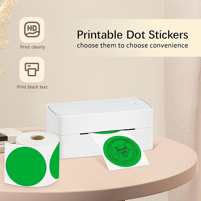 3 X 3 Inch Round Thermal Labels Circle Color Coding Labels Printable Waterproof - Image 2