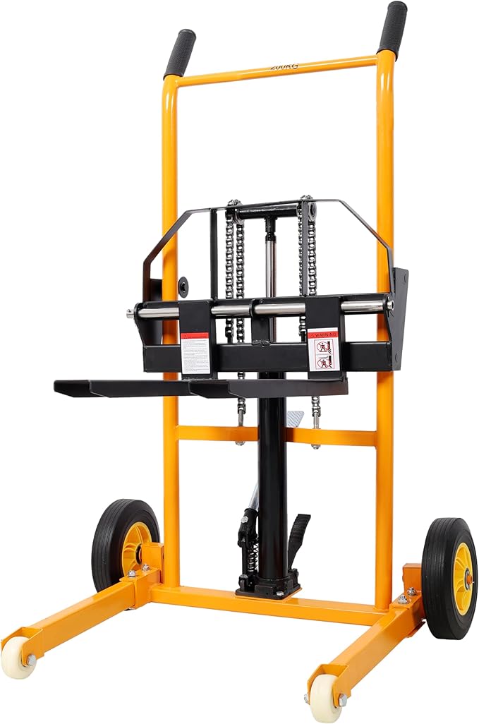 440lbs Material Lift Stacker, 35.5" Hydraulic Fork Lift, Max Lift Manual by EPOFIT