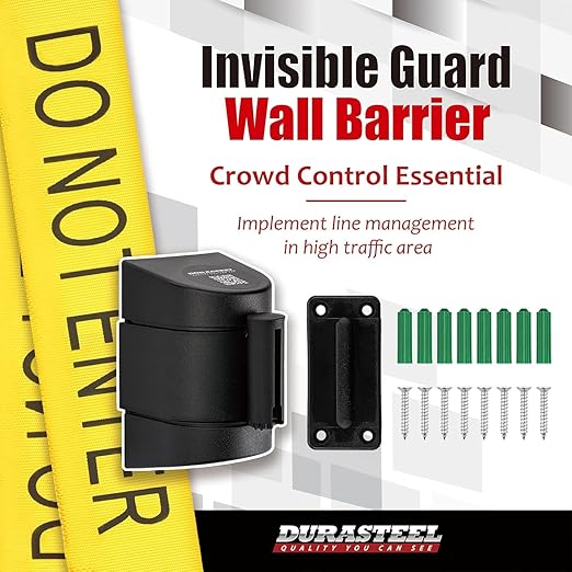 DuraSteel Wall Mount Crowd Control Retractable Belt Barrier - Image 2