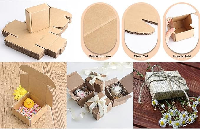 Ellbest 20pcs Mini Packing Boxes, Kraft Paper Boxes, 1.5 mm Thick - Image 7