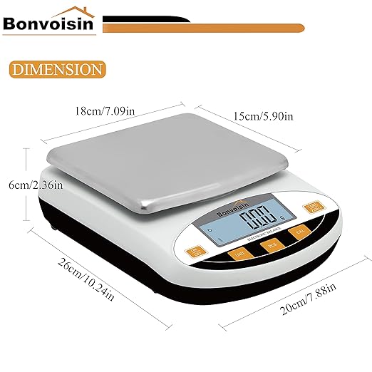 Bonvoisin Lab Scale 3000gx0.01g Digital Precision Analytical Balance - Image 4