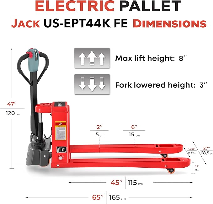 Full Electric Power Pallet Jack – Standard Duty Pallet Truck 4400 Lb Capacity - Image 2
