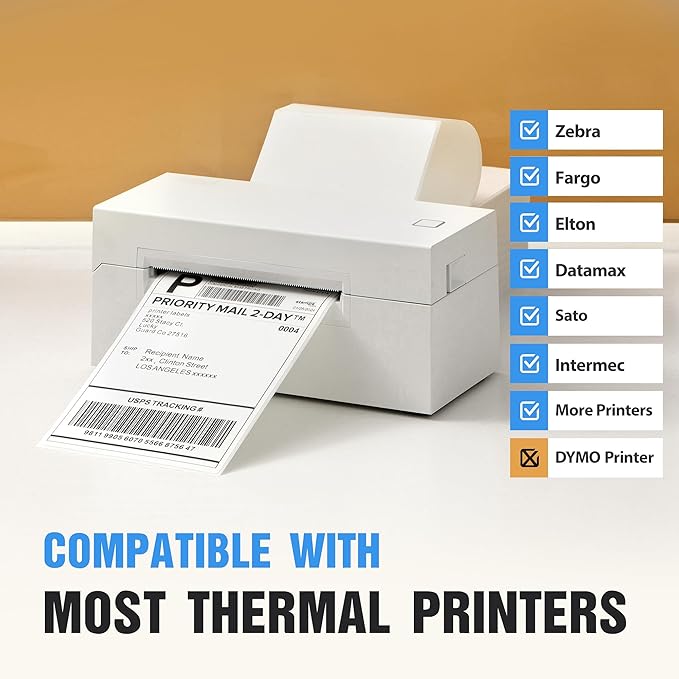Fanfold 4" x 6" Direct Thermal Labels 1000 Thermal Printer Paper 2 Stacks - Image 4