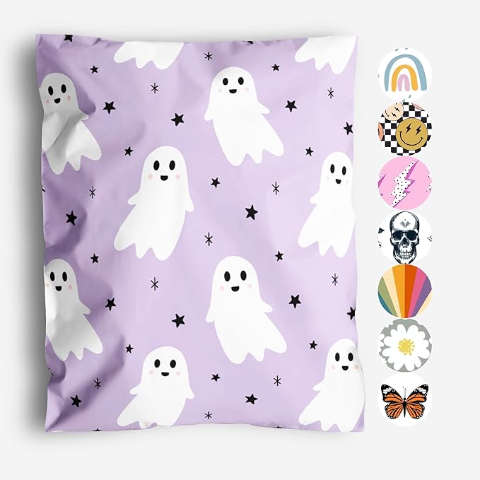 10x13 Poly Mailers – Halloween Ghost – Waterproof, Tear-Resistant Shipping Bags by PackageMint