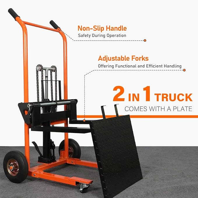 Material Lift Hydraulic Stacker, 440 lbs Capacity Hydraulic Table Cart - Image 4