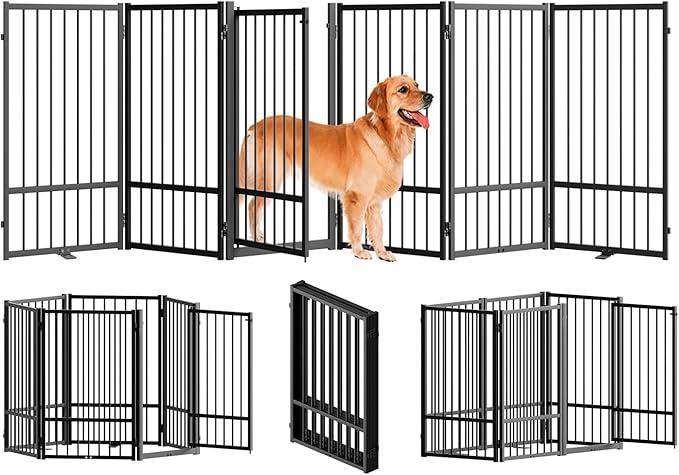 Full Metal Freestanding Dog Gate by SNUOWU