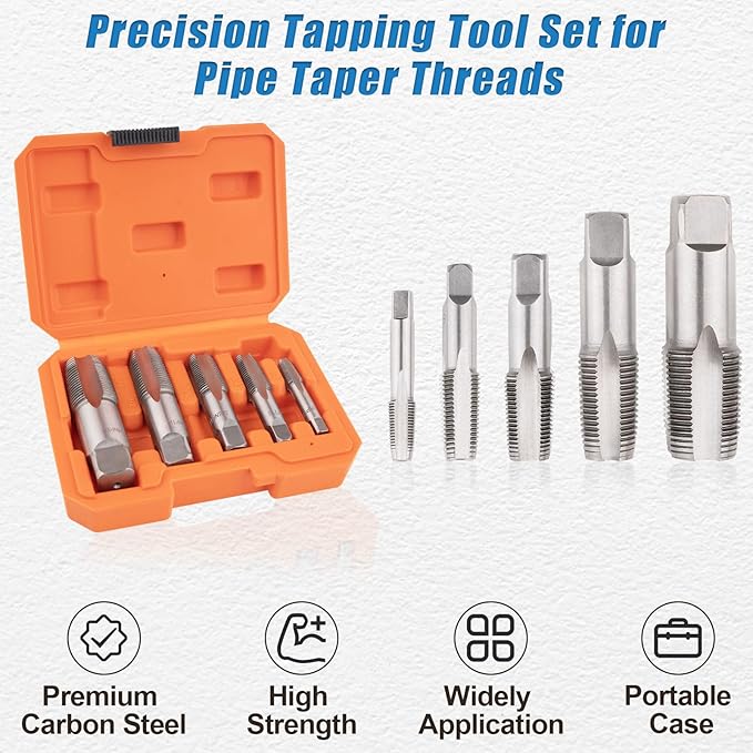5-Piece NPT Pipe Tap Set, NPT Tap and Die Set - Image 4