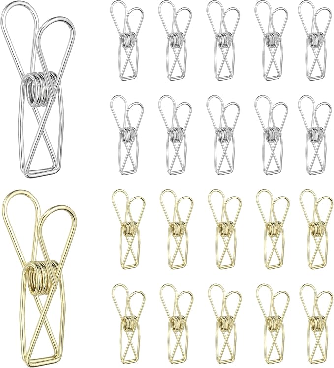 PATIKIL 50Pcs Paper Office Binder Clips, 1.26" Small Metal Wire Hollow Out by PATIKIL