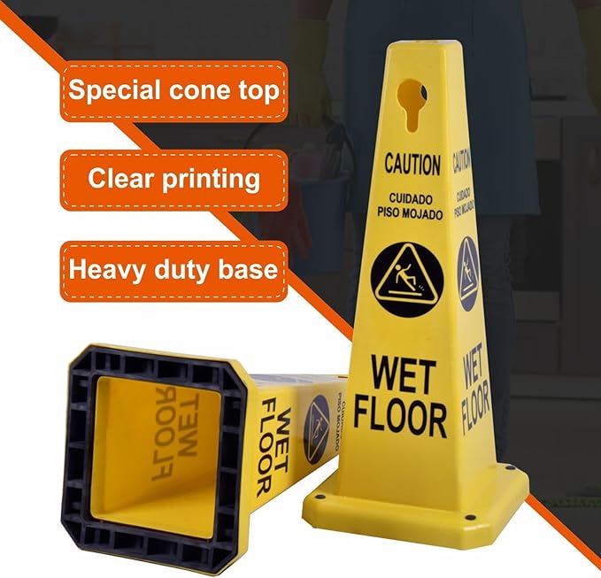 26.5" Caution Cones, 4-Sided Visible Safety Signs - Image 6