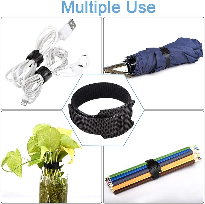 60 PCS 6 Inches Reusable Cable Ties, Adjustable Cord Straps Wire Organizer Cord - Image 5