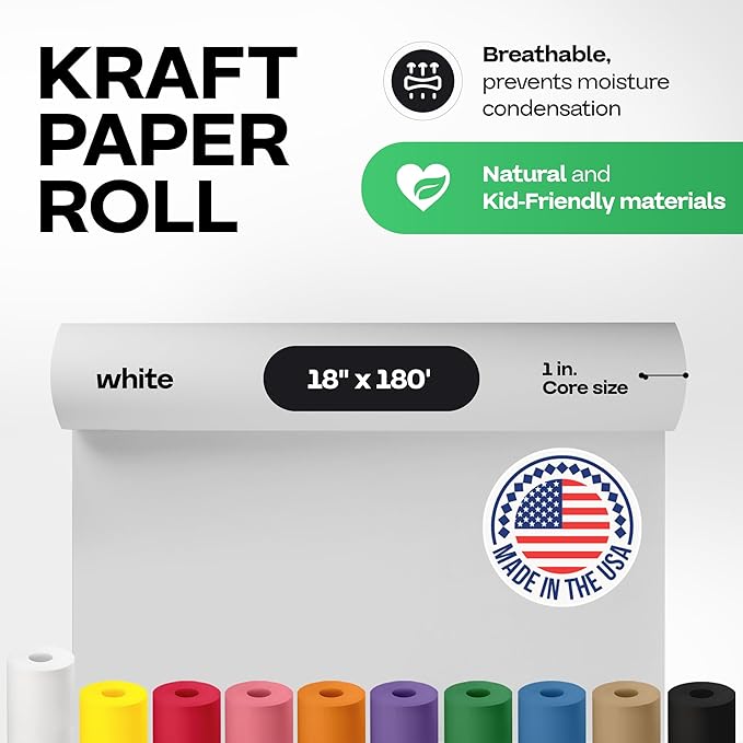 White Kraft Paper Roll 18" x 2160" - Image 2