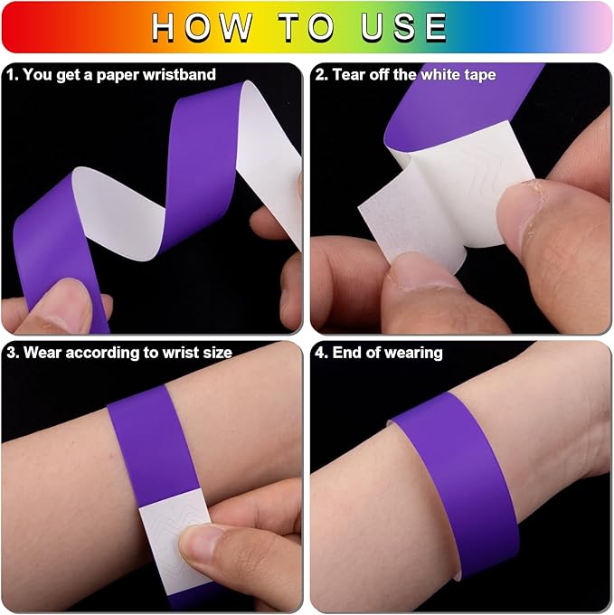 1200 Pcs Plastic Paper Wristbands - Image 4