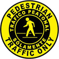 Spanish Safety Signs Floor Decals Pedestrian Traffic Only Yellow Anti-Slip by Unknown