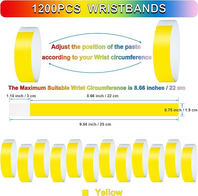 1200 Pcs Plastic Paper Wristbands - Image 2