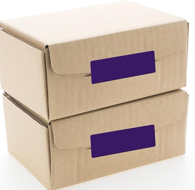 Purple Color Coding Labels 1 × 2 Inches Self-Adhesive Vinyl Rectangle Stickers - Image 2