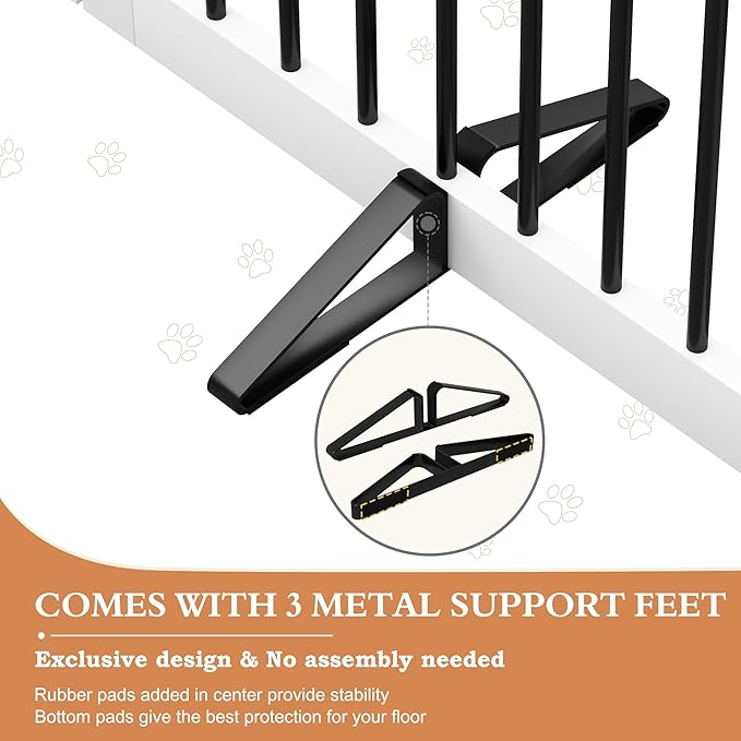 Freestanding Dog Gates with Door Walk Through, 80 inch Wide Gates Indoor - Image 3
