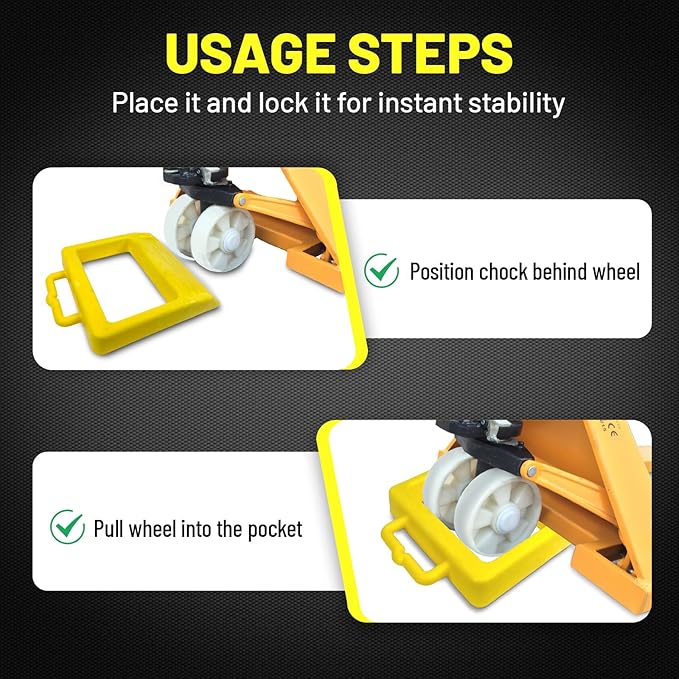 ROBLOCK Pallet Jack Chock Heavy Duty Wheel Chock, Pallet Jack Stopper - Image 6