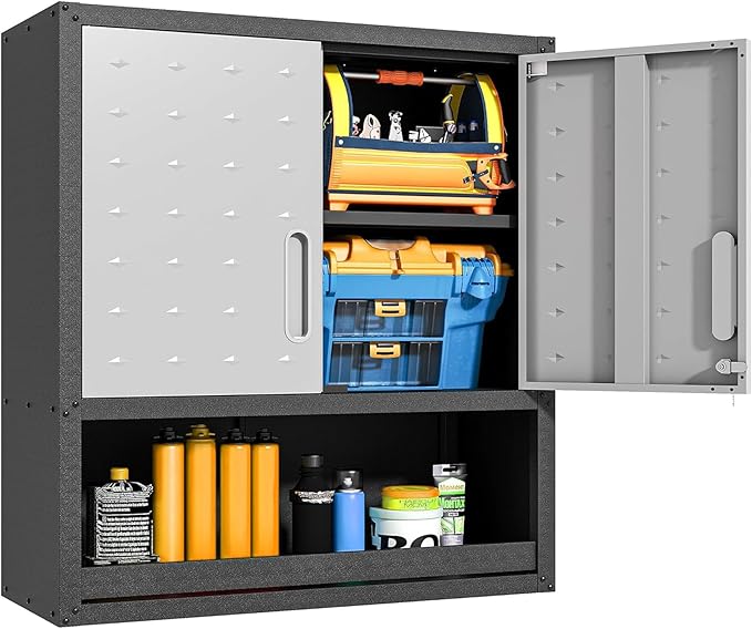 Metal Garage Wall Cabinet with Lock, Wall Mounted Metal Storage Cabinets with - Image 7