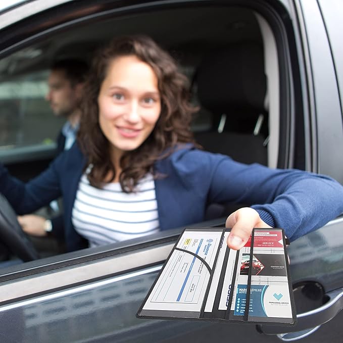Car Registration and Insurance Holder, Leather Vehicle Glove Box Organizer - Image 8