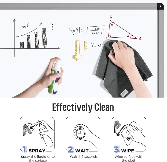 loukin 2 Pack Magnetic Whiteboard Cleaning Cloth, Dry Erase Cleaning Cloth - Image 4