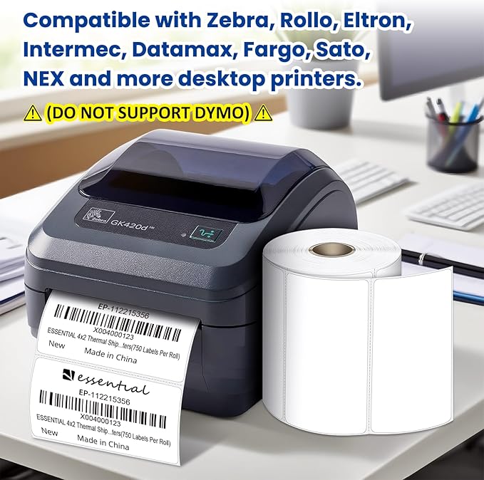 4 x 2 Inches Direct Thermal Barcode Labels, Waterproof and Oil-Proof - Image 3