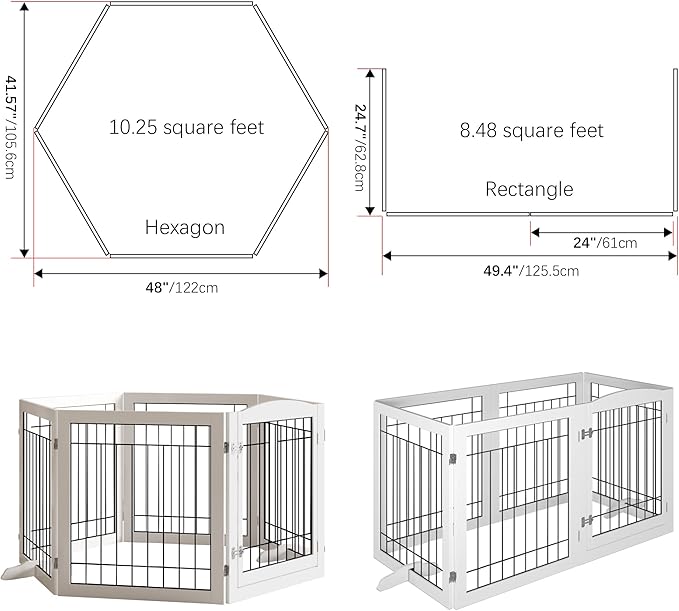 Vantas Folding Pet Gate 144" Wide, Freestanding Wire Pet Gate, Pet Puppy Safety - Image 5
