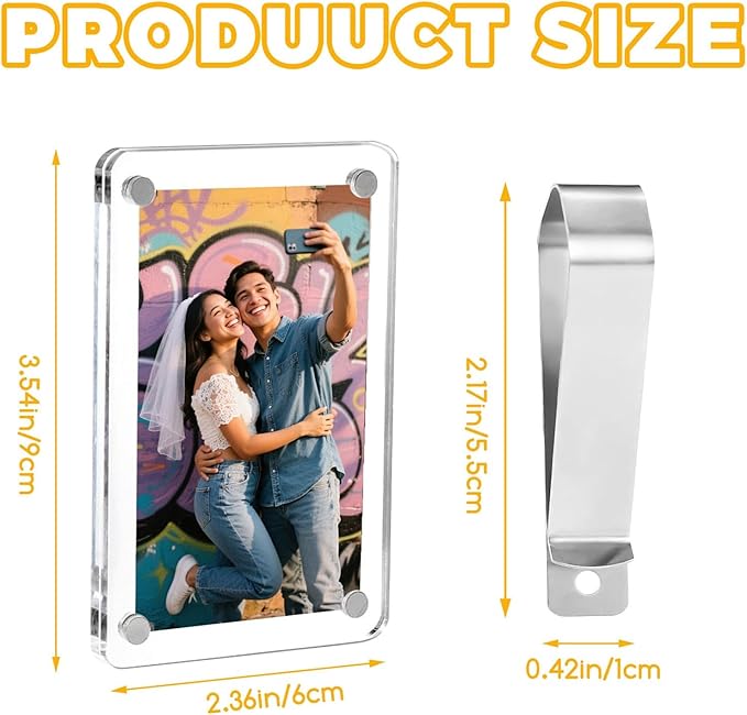 2Pcs Visor clips for cars, Car picture holder.Acrylic car picture frame for car - Image 3