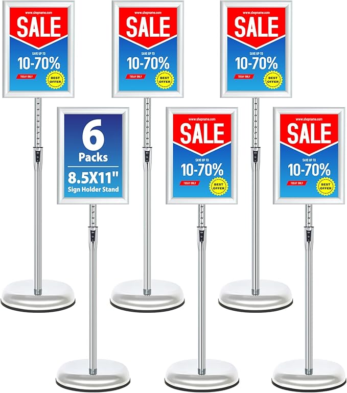 6Packs Floor Standing Sign Holder Stands by VAIIGO